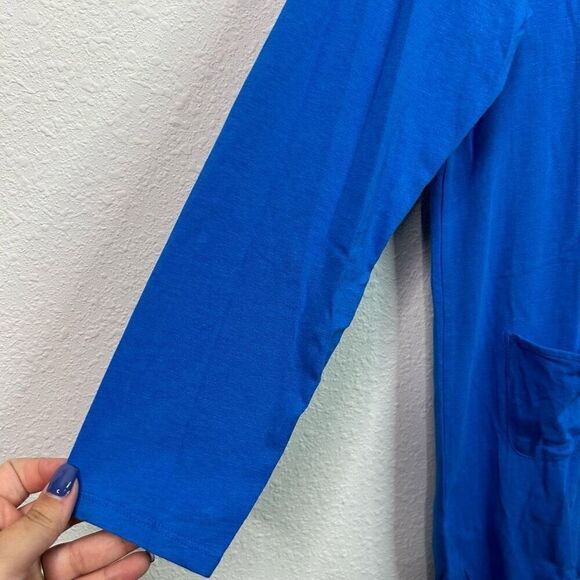 Coolibar Kids Solid Blue UPF 50+ UV Sun Protection Pullover Hoodie Size L - Picture 4 of 12